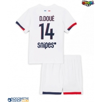 Otroški Nogometni dresi Paris Saint-Germain Desire Doue #14 Gostujoči 2025-26 Kratek Rokav (+ Kratke hlače)